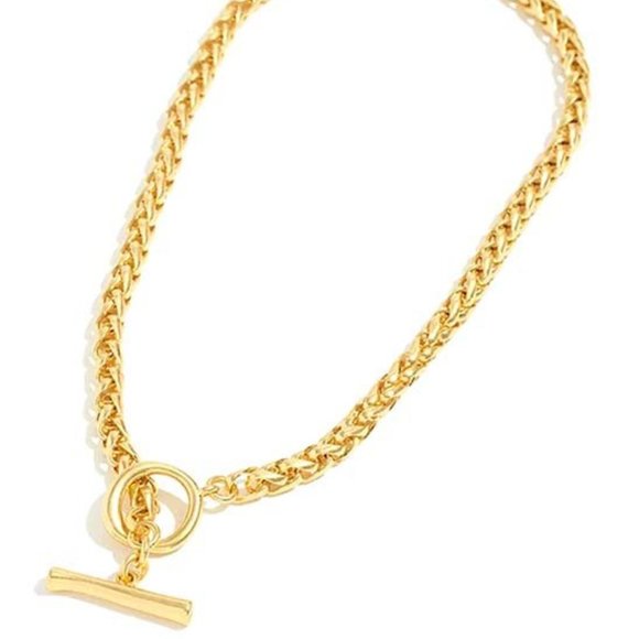 Madewell Gold-tone Brushed Wheat Chain Toggle Necklace - Picture 1 of 4